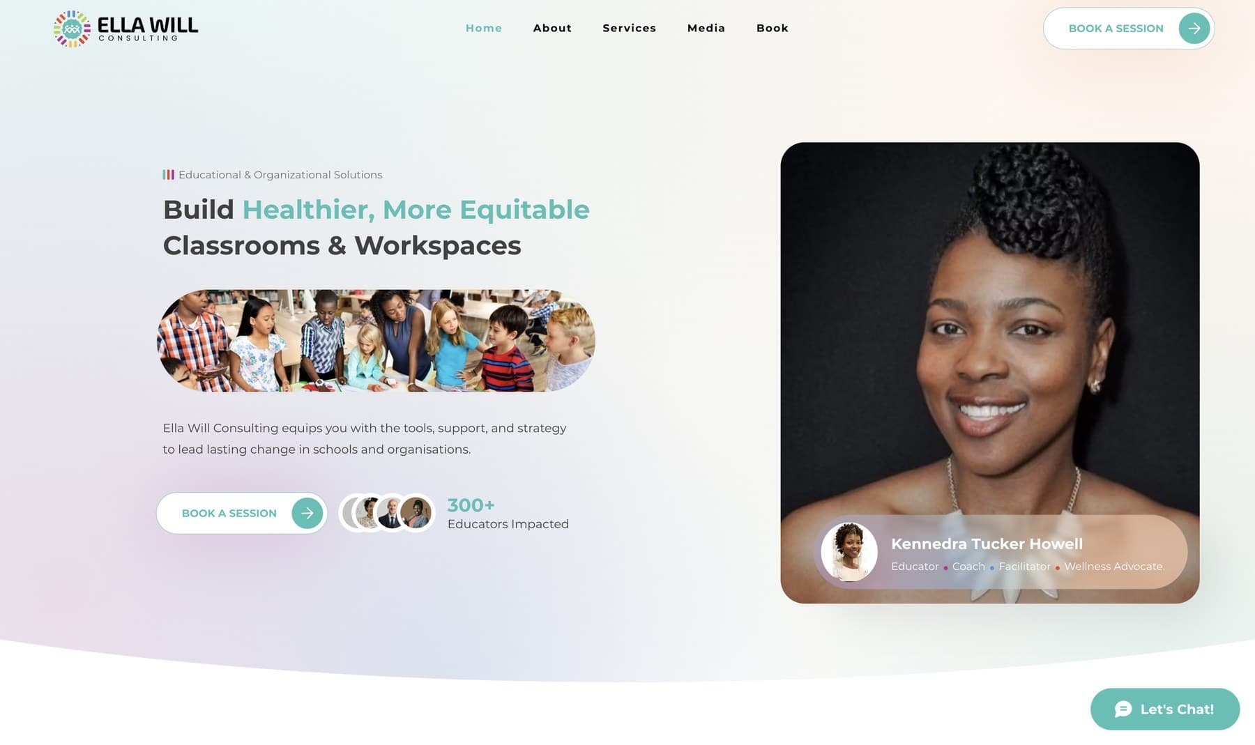 Ella Will Consulting homepage design