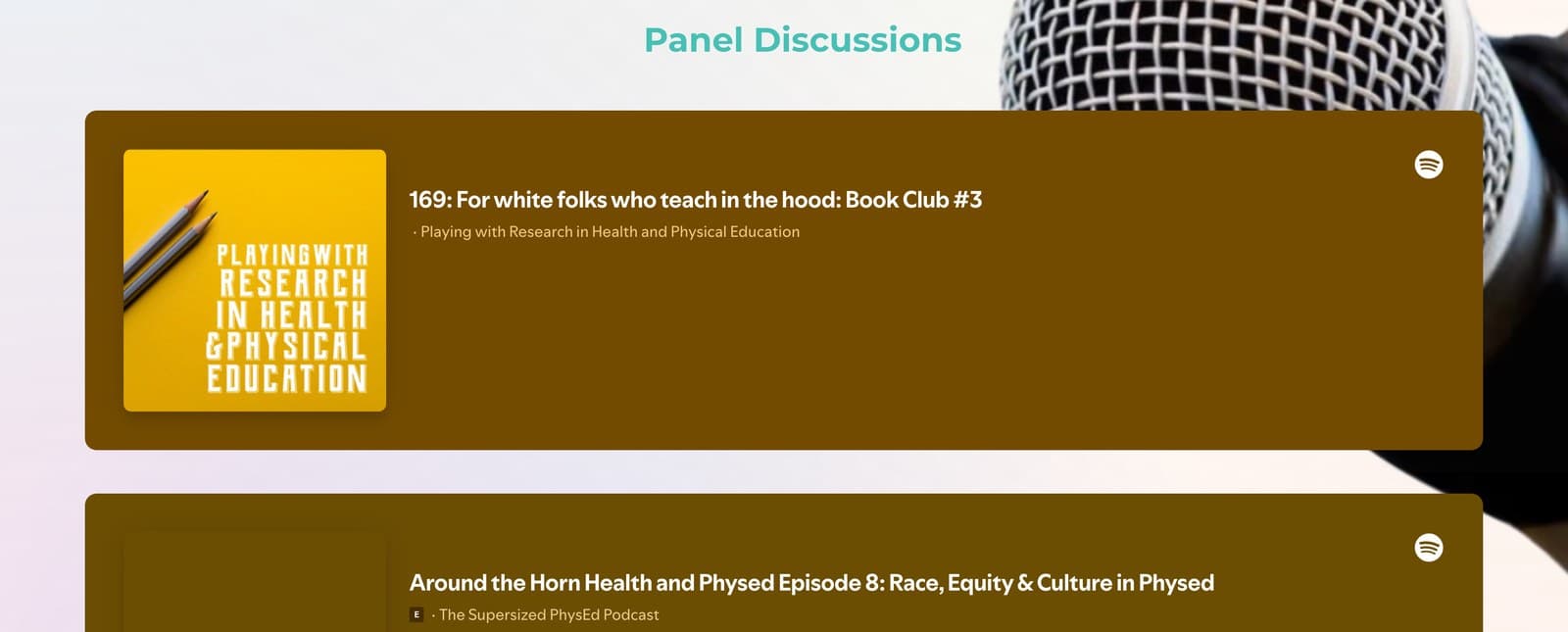 The media section collects podcast appearances and panel discussions, so visitors can hear how she thinks before they book her.
