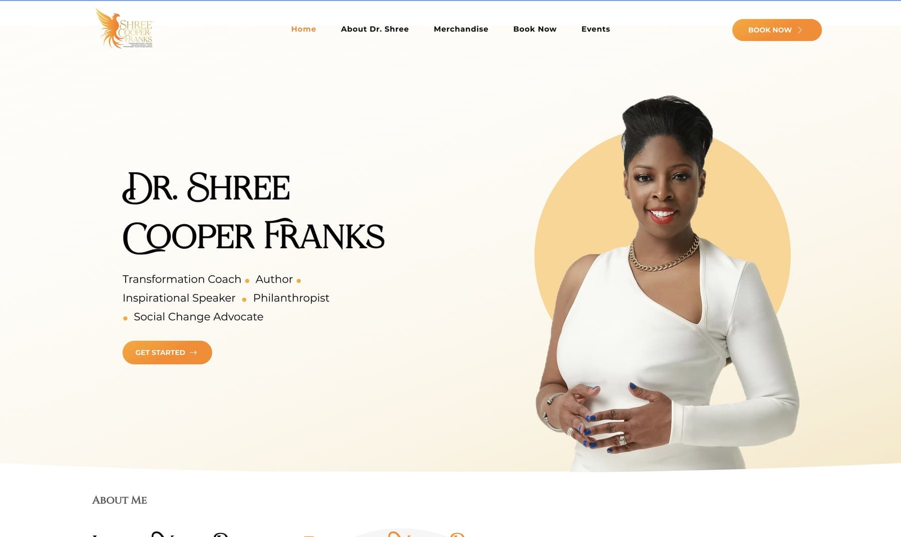 Dr. Shree Cooper Franks homepage design
